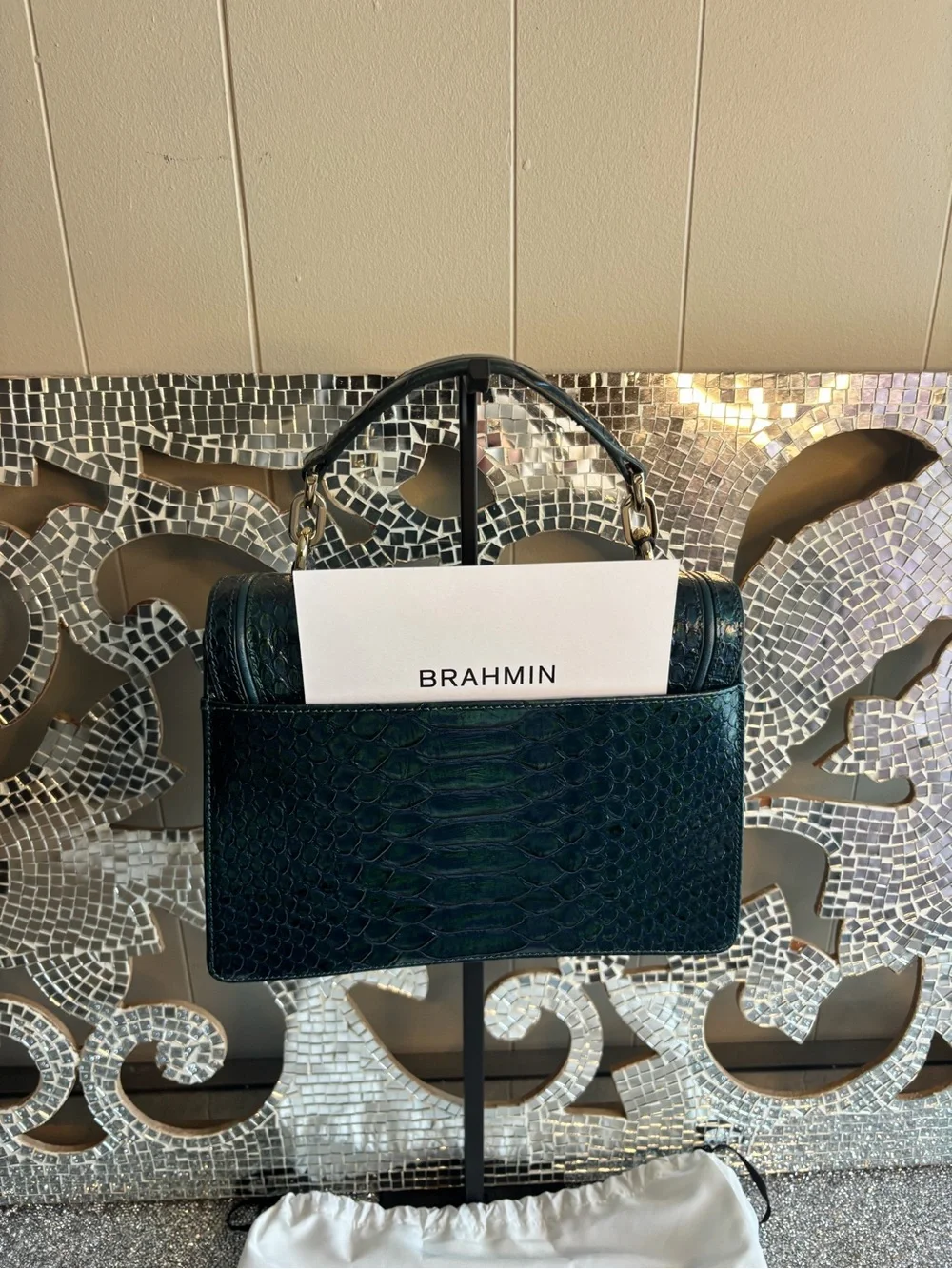 ⭐️Brahmin Evergreen Top Handle Leather Satchel